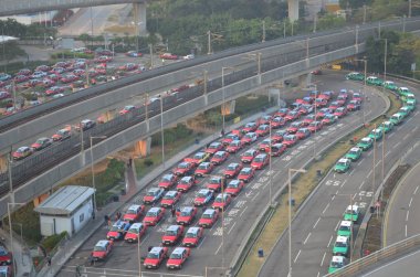 hong kong Uluslararası Havaalanı taksi sıralarında 