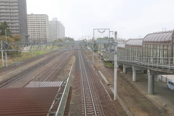 Stazione di Kita Hiroshima con linea Chitose a Hokkaido — Foto Stock