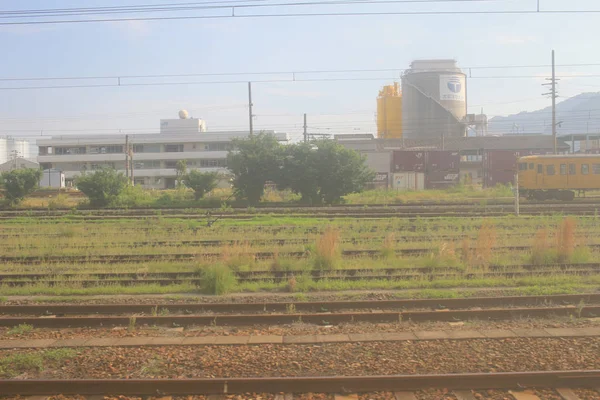 Vista del treno della città del Giappone — Foto Stock