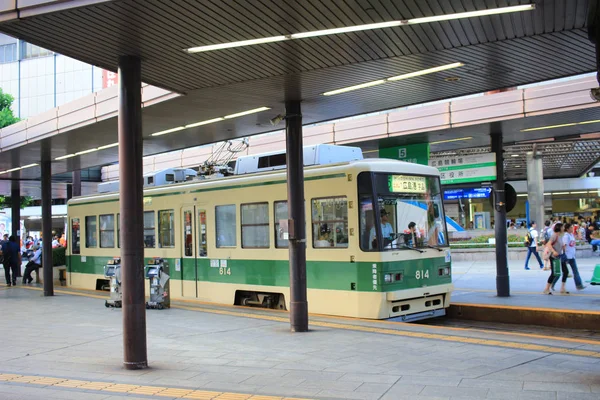 Die Straßenbahn in Hiroshima, Japan — Stockfoto