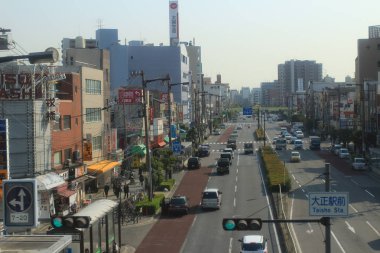  Osaka şehir manzaralı trenle