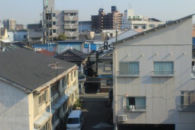  Osaka şehir manzaralı trenle