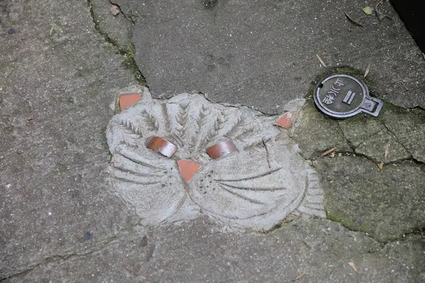Pedra de gato ao redor da cidade em Onomichi Japão — Fotografia de Stock