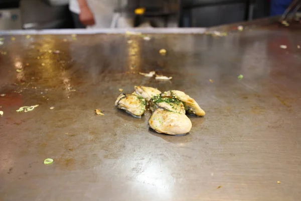 Tepanyaki tradicional em Hiroshima Japão — Fotografia de Stock