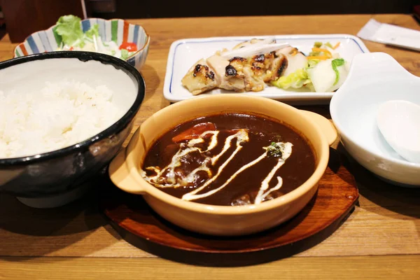 Bucătărie fotografie de japonez set de masă la japonia — Fotografie, imagine de stoc