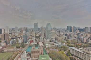 Tokyo Tower şehir havadan görünümü