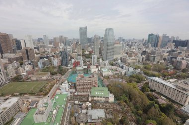 Tokyo Tower şehir havadan görünümü