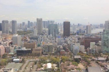 Tokyo Tower şehir havadan görünümü