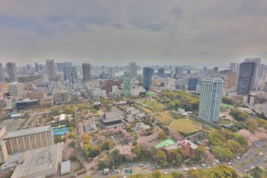 Binalar ve Tokyo kırsal bir parçası Mağazalar