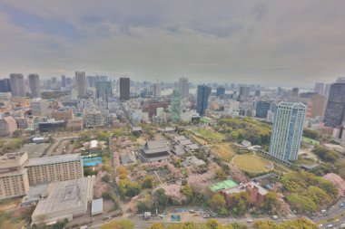Tokyo Tower şehir havadan görünümü
