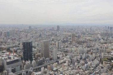 Tokyo Tower şehir havadan görünümü