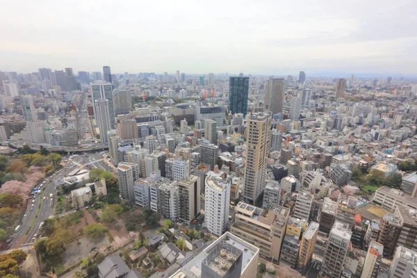 Міський пейзаж вистрілив у верхньому поверсі високі будівлі Токіо. — стокове фото