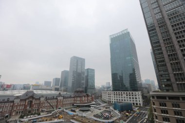 yağmur gün Tokyo İstasyonu