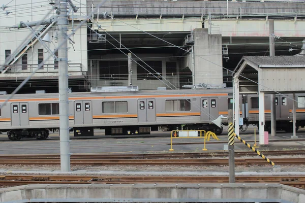 Tåget depån på Omiya — Stockfoto