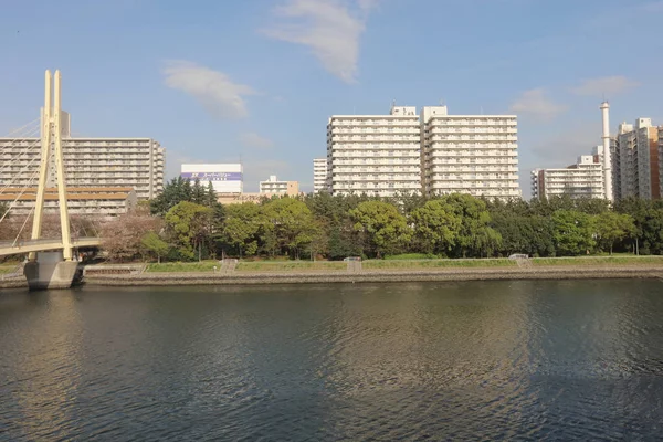 Utsikt över Tokyobukten på Tokyo Monorail — Stockfoto