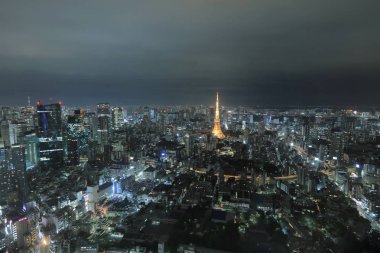 Görünüm Tokyo siluetinin Tokyo, Japonya.