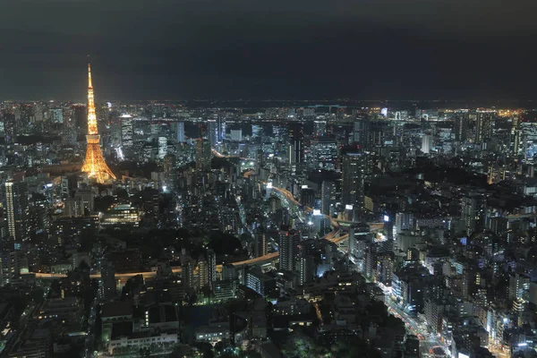 Cityscape de Tóquio à noite — Fotografia de Stock