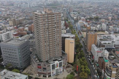 Tokyo, Japonya - havadan görünümü Funabashi bölge