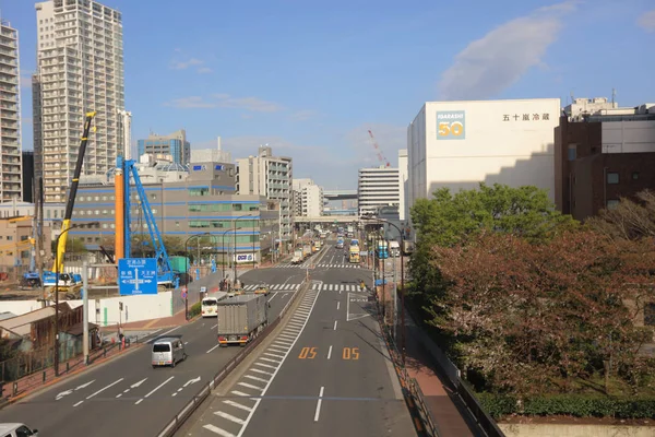 東京モノレール線、東京湾を一望 — ストック写真