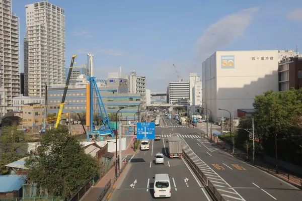 東京モノレール線、東京湾を一望 — ストック写真