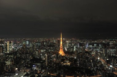 Görünüm Tokyo siluetinin Tokyo, Japonya.