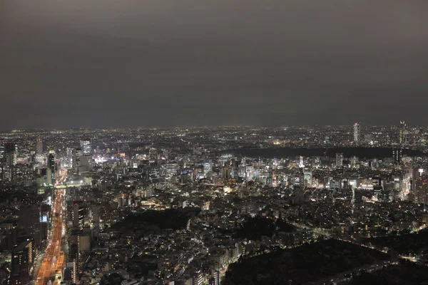 Nacht uitzicht van Tokio stadslandschap — Stockfoto
