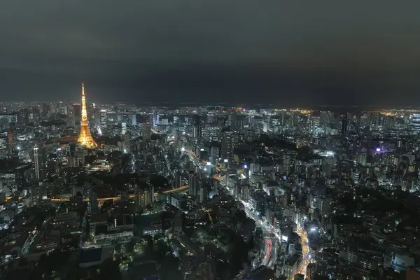 Büyükşehir manzarası ile görüldüğü gibi Tokyo tower 