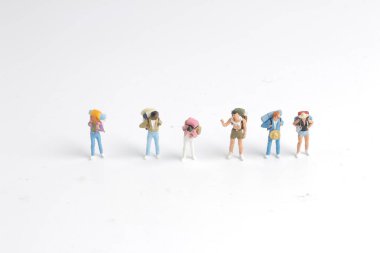 Mini backpacker turist insan 