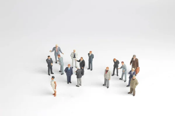 Mini model group of investor standing together isolated — Stock Photo, Image