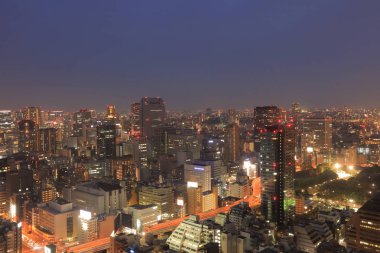 Tokyo Tower Tokyo Cityscape görünümüyle yanar 