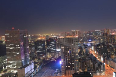 Tokyo Tower Tokyo Cityscape görünümüyle yanar 