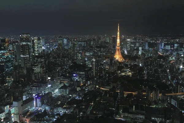 Tokyo, Japonya'nın Tokyo şehir manzarası gün batımında.
