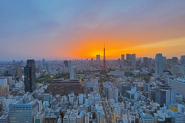 Dünya Ticaret Merkezi'nden görüldüğü gibi Güney Tokyo siluetinin