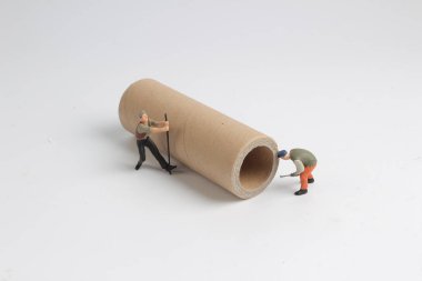 Min çalışan inşaat kavramı rulo