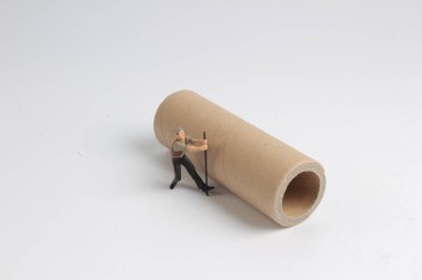 Min çalışan inşaat kavramı rulo