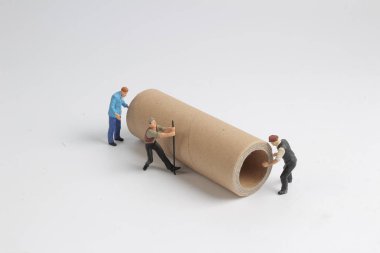 Min çalışan inşaat kavramı rulo