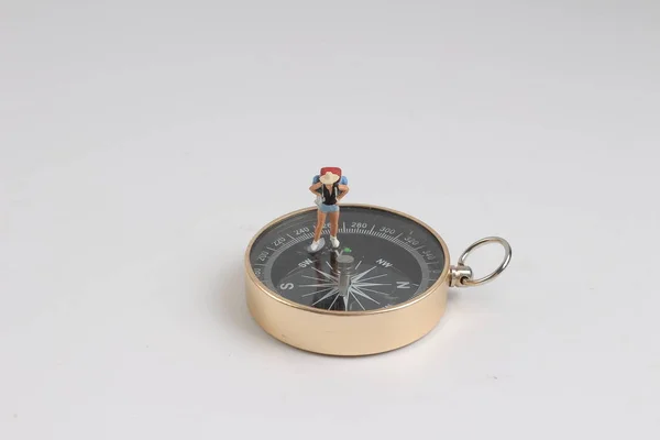 Zabawa z Min rysunek stojący na kompas — Zdjęcie stockowe