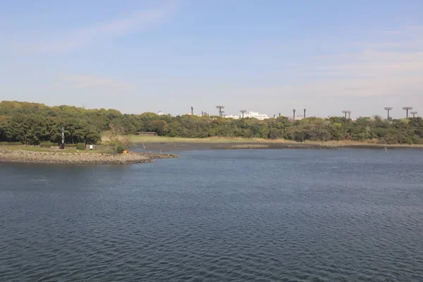 Utsikt över Tokyobukten på Tokyo Monorail — Stockfoto