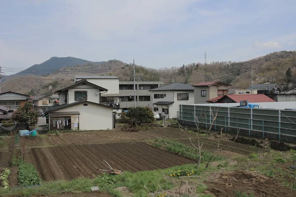 Vista en tren de paisaje en YAMANASHI — Foto de Stock