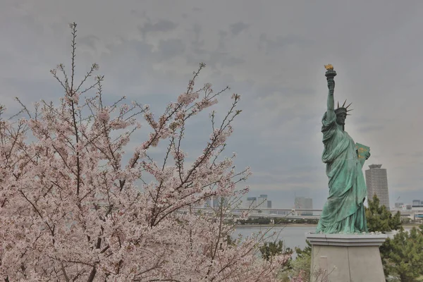 Statue of liberty with Rainbow Bridge — Stock Photo, Image