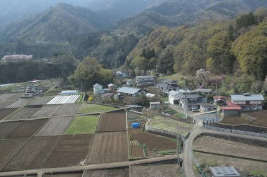 Chuo Line tren kırsal Japonya görünümü