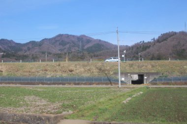 Chuo Line tren kırsal Japonya görünümü