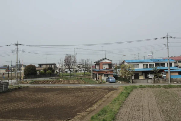 電車で田舎のビュー — ストック写真