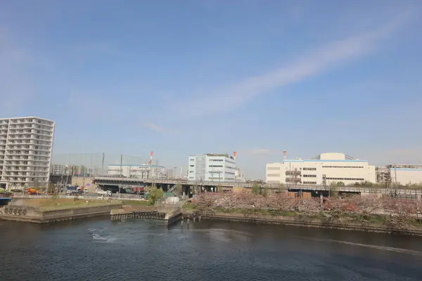 Blick auf die Tokyobucht an der Tokyoschwebebahn — Stockfoto