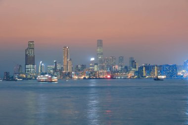 Kwoloon sihirli saat zamanında mükemmel cityscape