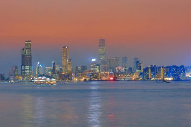 Kwoloon sihirli saat zamanında mükemmel cityscape