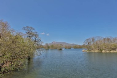 Japonya pastoral gölde. Lake Onuma, Hakodate, Hokkaido