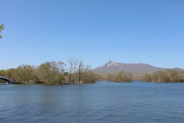 Japonya pastoral gölde. Lake Onuma, Hakodate, Hokkaido