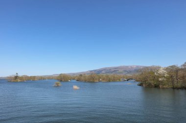 Japonya pastoral gölde. Lake Onuma, Hakodate, Hokkaido, Japonya