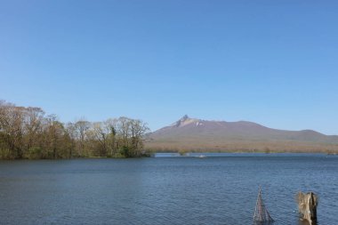 Japonya pastoral gölde. Lake Onuma, Hakodate, Hokkaido